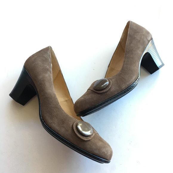 NEW Softspots Cate11 Suede Button Pumps Heel 11M - Picture 4 of 8